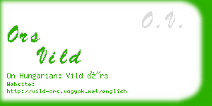 ors vild business card